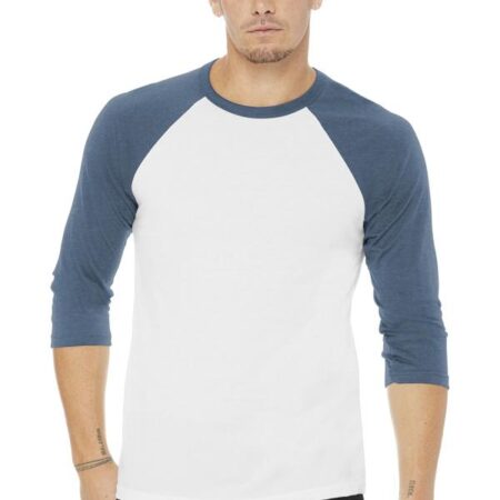 BELLA+CANVAS Unisex 3/4-Sleeve Baseball Tee. BC3200