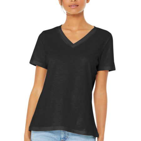 BELLA+CANVAS Women's Relaxed Jersey Short Sleeve V-Neck Tee. BC6405