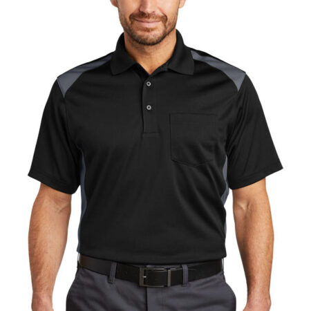 CornerStone Select Snag-Proof Two Way Colorblock Pocket Polo. CS416