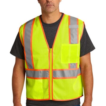 CornerStone ANSI 107 Class 2 Mesh Zippered Two-Tone Vest. CSV103