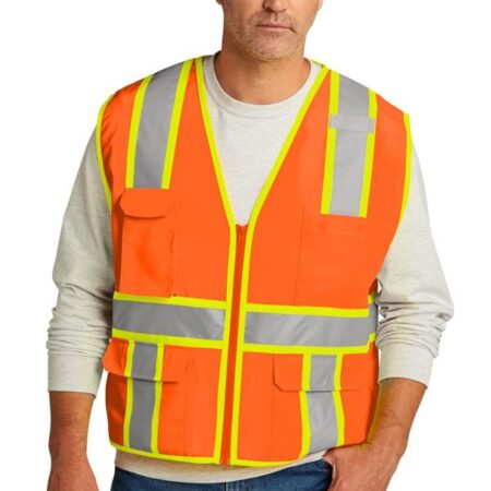 CornerStone ANSI 107 Class 2 Surveyor Zippered Two-Tone Vest. CSV105