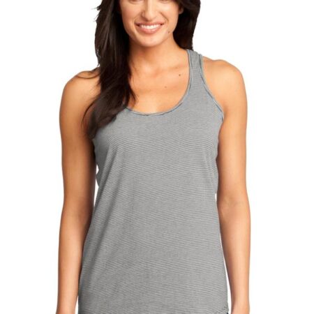 CLOSEOUT District Made - Ladies Mini Stripe Gathered Racerback Tank. DM421