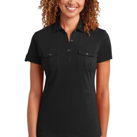 CLOSEOUT District Made Ladies Double Pocket Polo. DM433