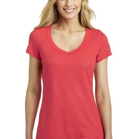 CLOSEOUT District Made Ladies Shimmer V-Neck Tee. DM456