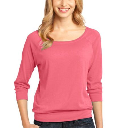 CLOSEOUT District Made - Ladies Modal Blend 3/4-Sleeve Raglan DM482