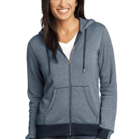 CLOSEOUT District Made - Ladies Mini Stripe Full-Zip Hoodie DM490