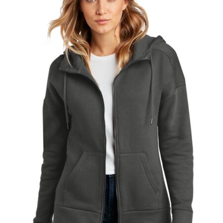 District Women's Perfect Weight Fleece Drop Shoulder Full-Zip Hoodie DT1104