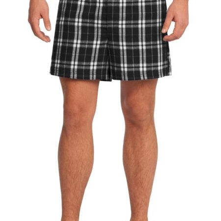 CLOSEOUT District - Young Mens Flannel Plaid Boxer. DT1801