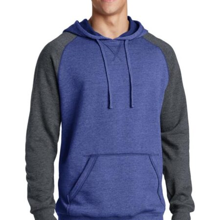 District Young Mens Lightweight Fleece Raglan Hoodie. DT196