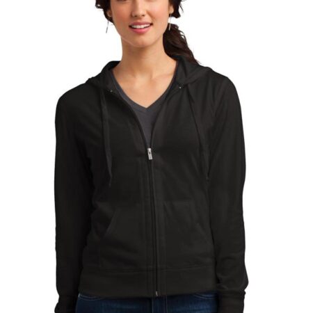 District Women's Fitted Jersey Full-Zip Hoodie. DT2100