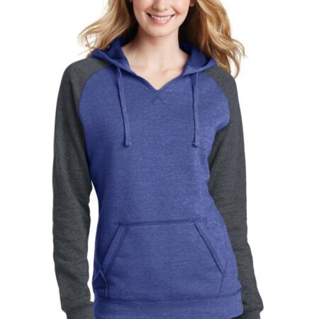 District Women's Lightweight Fleece Raglan Hoodie. DT296