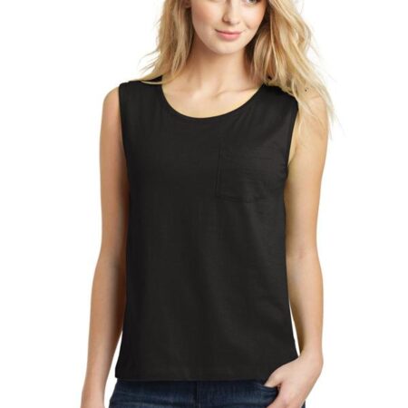 CLOSEOUT District Juniors Soft Wash Muscle Tank. DT4301