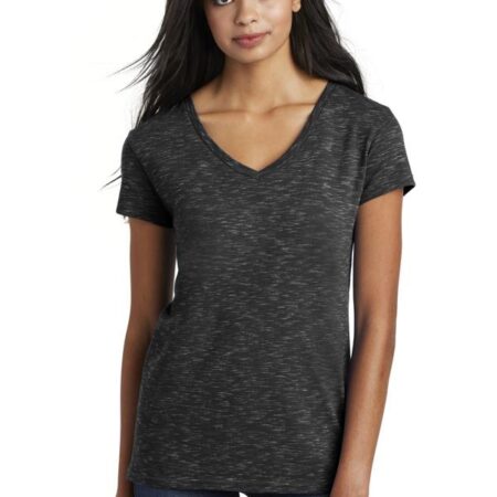 District Women's Medal V-Neck Tee. DT664