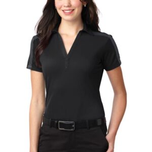 Port Authority Ladies Silk Touch Performance Colorblock Stripe Polo. L547