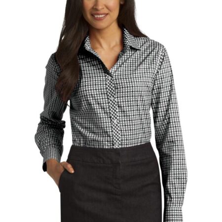 Port Authority Ladies Long Sleeve Gingham Easy Care Shirt. L654
