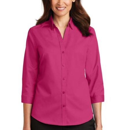 Port Authority Ladies 3/4-Sleeve SuperPro Twill Shirt. L665