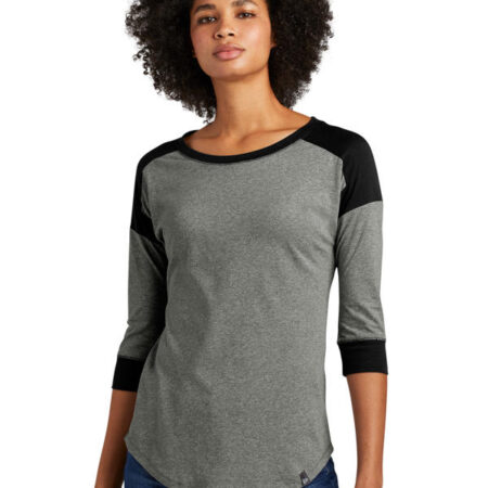 New Era Ladies Heritage Blend 3/4-Sleeve Baseball Raglan Tee. LNEA104