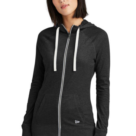 New Era Ladies Sueded Cotton Blend Full-Zip Hoodie. LNEA122