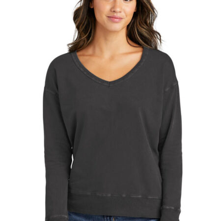 Port & Company Ladies Beach Wash Garment-Dyed V-Neck Sweatshirt LPC098V