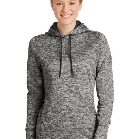 Sport-Tek Ladies PosiCharge Electric Heather Fleece Hooded Pullover. LST225