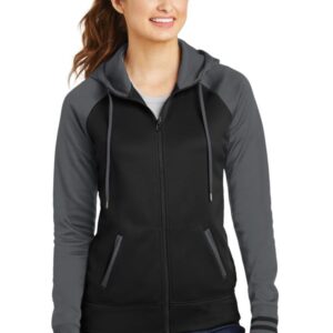 Sport-Tek Ladies Sport-Wick Varsity Fleece Full-Zip Hooded Jacket. LST236