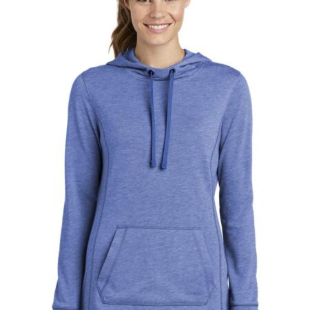Sport-Tek Ladies PosiCharge Tri-Blend Wicking Fleece Hooded Pullover. LST296