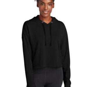 Sport-Tek Ladies PosiCharge Tri-Blend Wicking Fleece Crop Hooded Pullover LST298