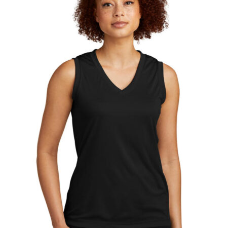 Sport-Tek Ladies Sleeveless PosiCharge Competitor V-Neck Tee. LST352