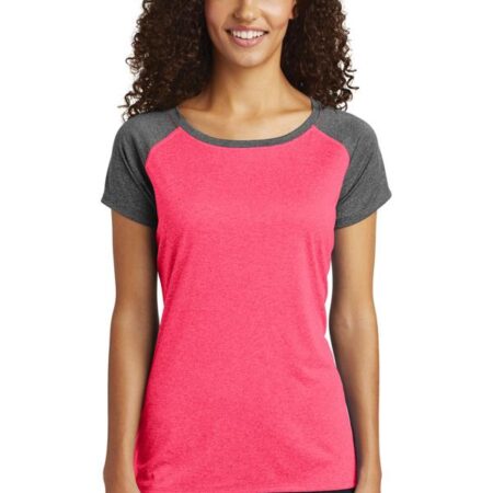 Sport-Tek Ladies Heather-On-Heather Contender Scoop Neck Tee. LST362