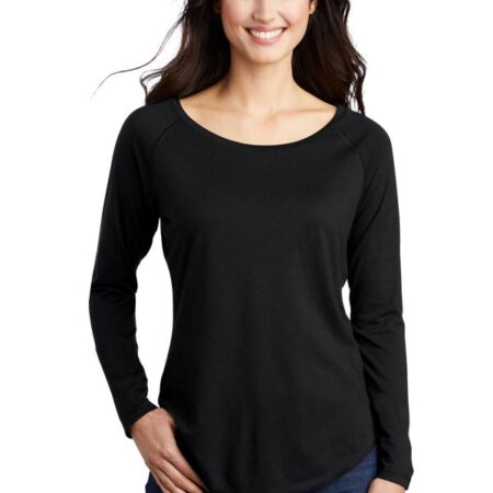 Sport-Tek Ladies PosiCharge Long Sleeve Tri-Blend Wicking Scoop Neck Raglan Tee LST400LS