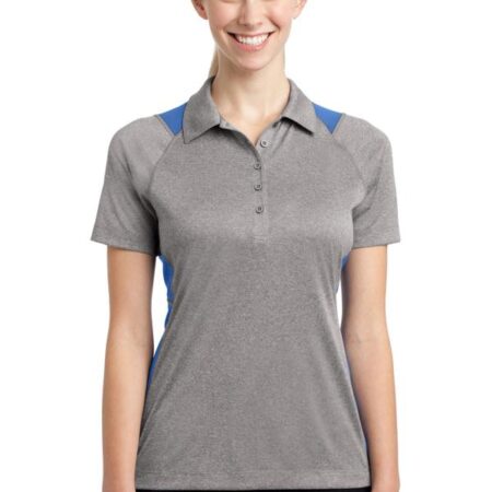 Sport-Tek Ladies Heather Colorblock Contender Polo. LST665