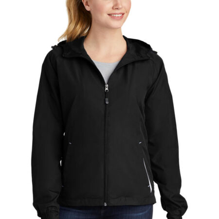 Sport-Tek Ladies Colorblock Hooded Raglan Jacket. LST76