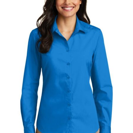 Port Authority Ladies Long Sleeve Carefree Poplin Shirt. LW100