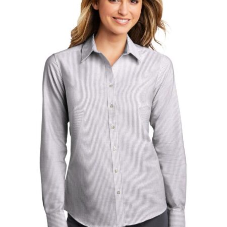 Port Authority Ladies SuperPro Oxford Stripe Shirt. LW657