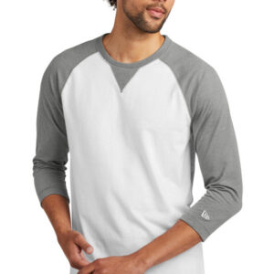 New Era Sueded Cotton Blend 3/4-Sleeve Baseball Raglan Tee. NEA121