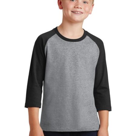 Port & Company Youth Core Blend 3/4-Sleeve Raglan Tee. PC55YRS