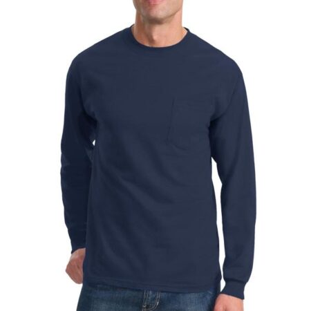 Port & Company - Long Sleeve Essential Pocket Tee. PC61LSP