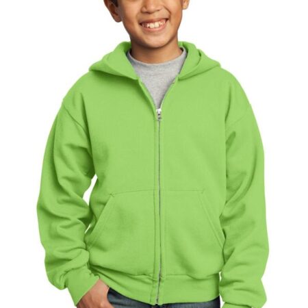 Port & Company - Youth Core Fleece Full-Zip Hooded Sweatshirt. PC90YZH