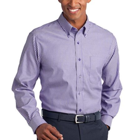 CLOSEOUT Red House - Stripe Non-Iron Pinpoint Oxford. RH64