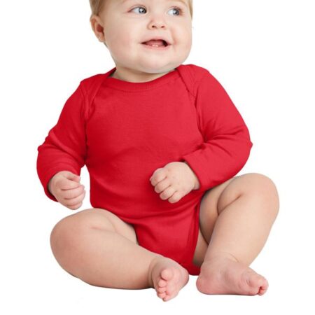 Rabbit Skins Infant Long Sleeve Baby Rib Bodysuit. RS4411