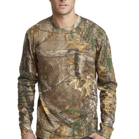 Russell Outdoors Realtree Long Sleeve Explorer 100% Cotton T-Shirt with Pocket. S020R