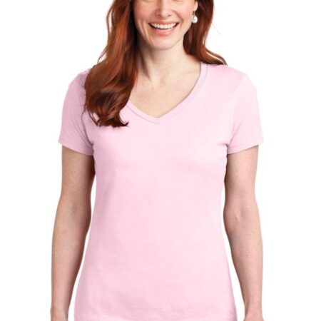 Hanes Ladies Perfect-T Cotton V-Neck T-Shirt. S04V