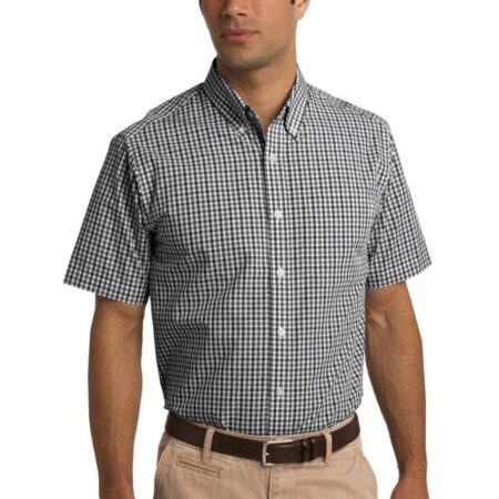 CLOSEOUT Port Authority Short Sleeve Gingham Easy Care Shirt. S655