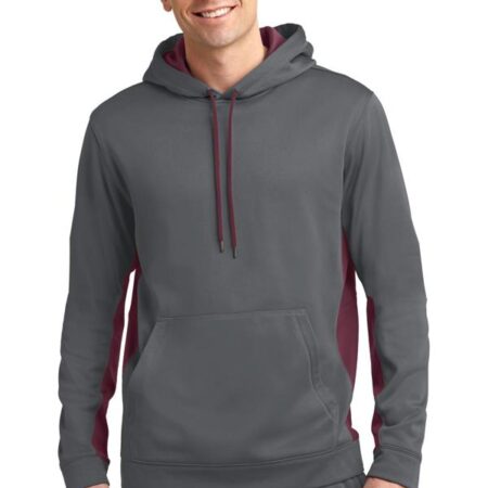 Sport-Tek Sport-Wick Fleece Colorblock Hooded Pullover. ST235