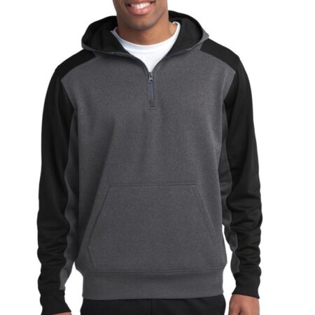 Sport-Tek Tech Fleece Colorblock 1/4-Zip Hooded Sweatshirt. ST249