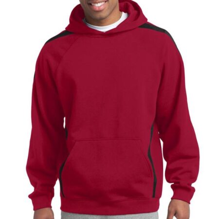 CLOSEOUT Sport-Tek Tall Sleeve Stripe Pullover Hooded Sweatshirt. TST265