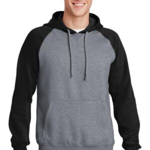 Sport-Tek Raglan Colorblock Pullover Hooded Sweatshirt. ST267