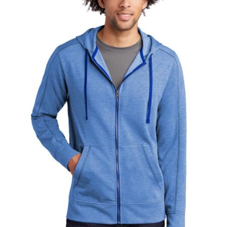 Sport-Tek PosiCharge Tri-Blend Wicking Fleece Full-Zip Hooded Jacket ST293