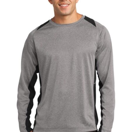 Sport-Tek Long Sleeve Heather Colorblock Contender Tee. ST361LS
