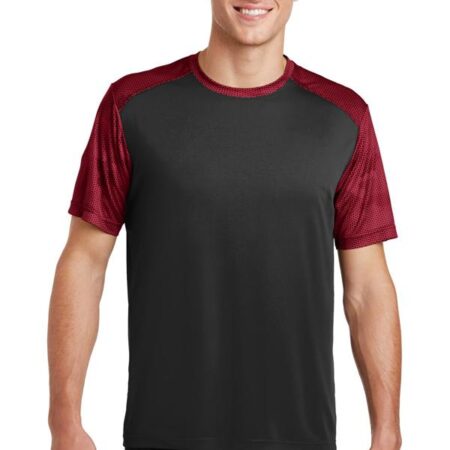 Sport-Tek CamoHex Colorblock Tee. ST371